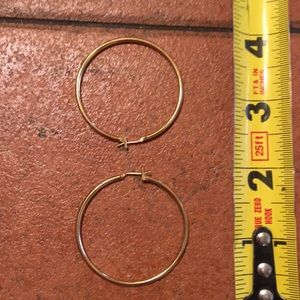 Gold pierced hoop earrings